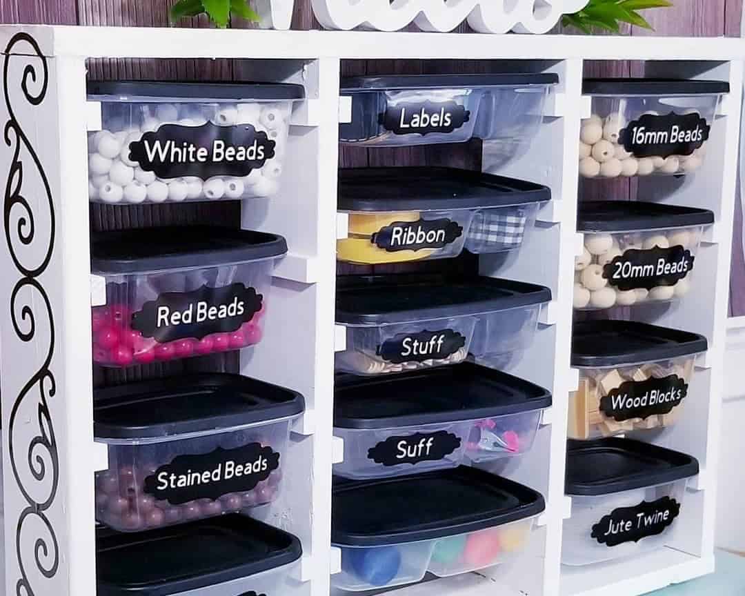 Plastic Bins Craft Rack