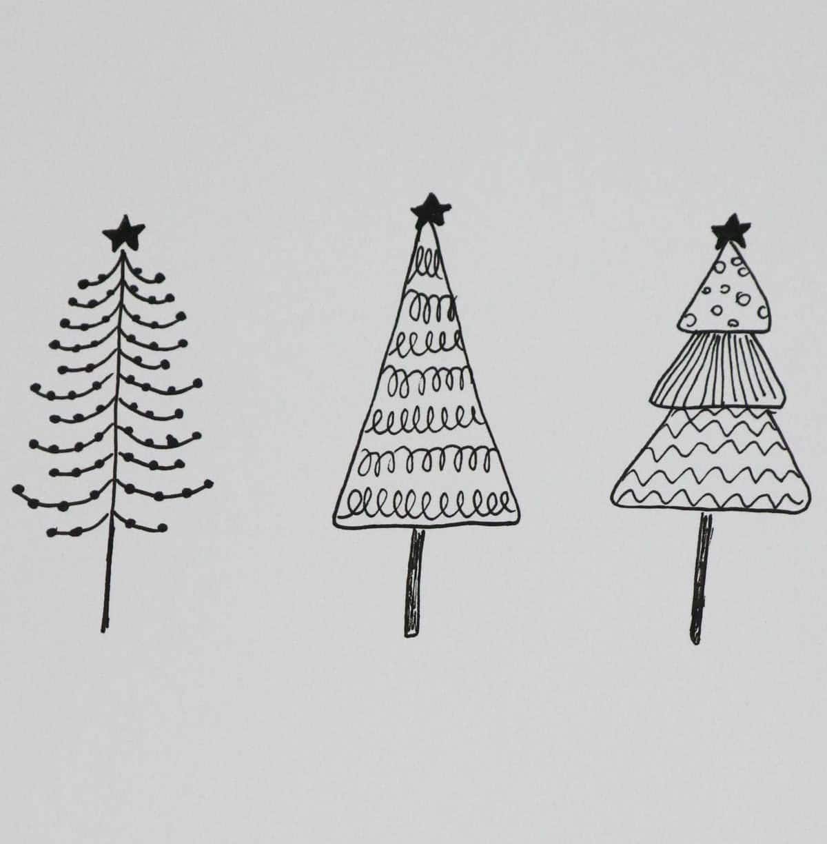 Patterned Christmas Tree Trio