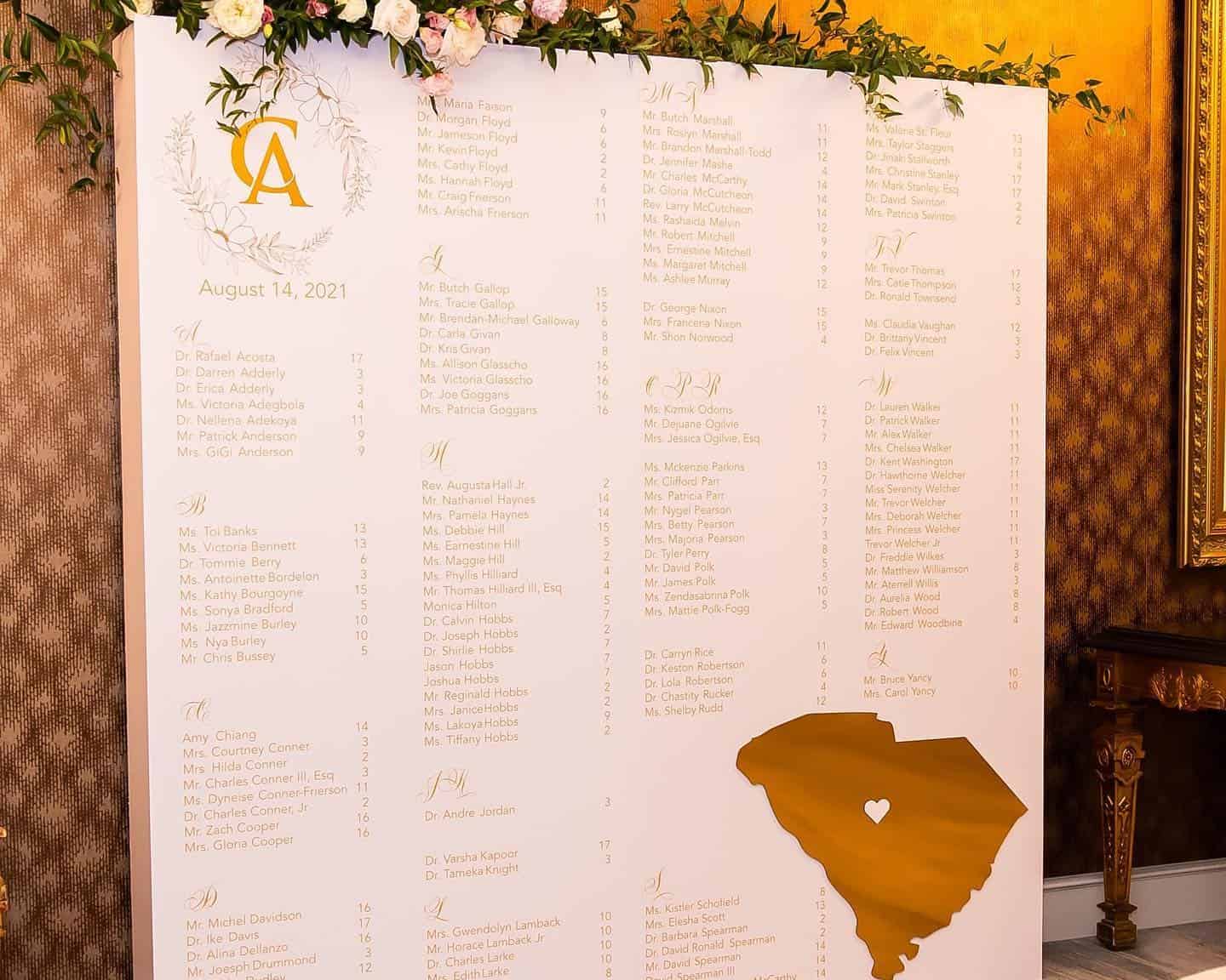 Personalized Seating Chart with Venue Map