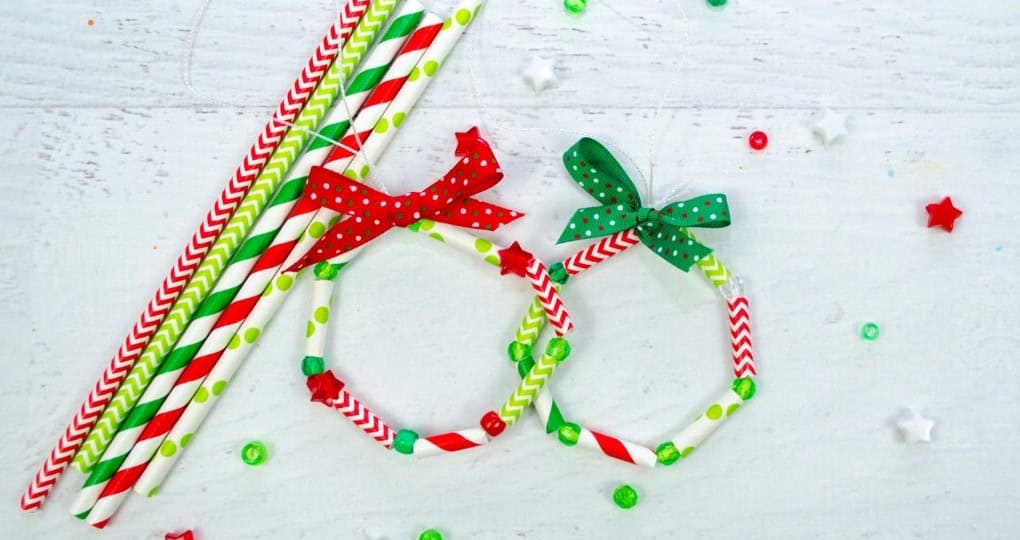 Paper Straw Wreath Ornaments