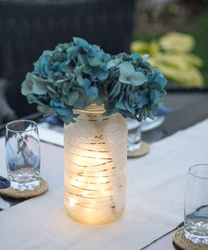 Summer Elegance Frosted Lantern Jar