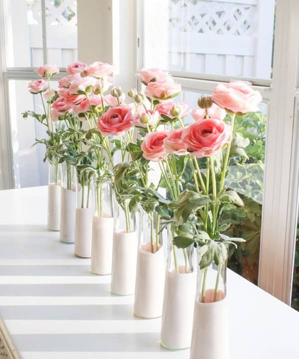 Pastel Pink Dip Dyed Spring Vases