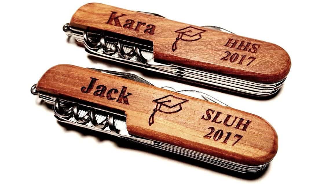 Engraved Wooden Swiss Army Knife