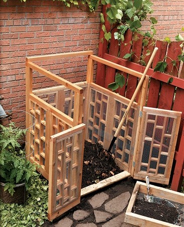 Wood Frame Compost Pile