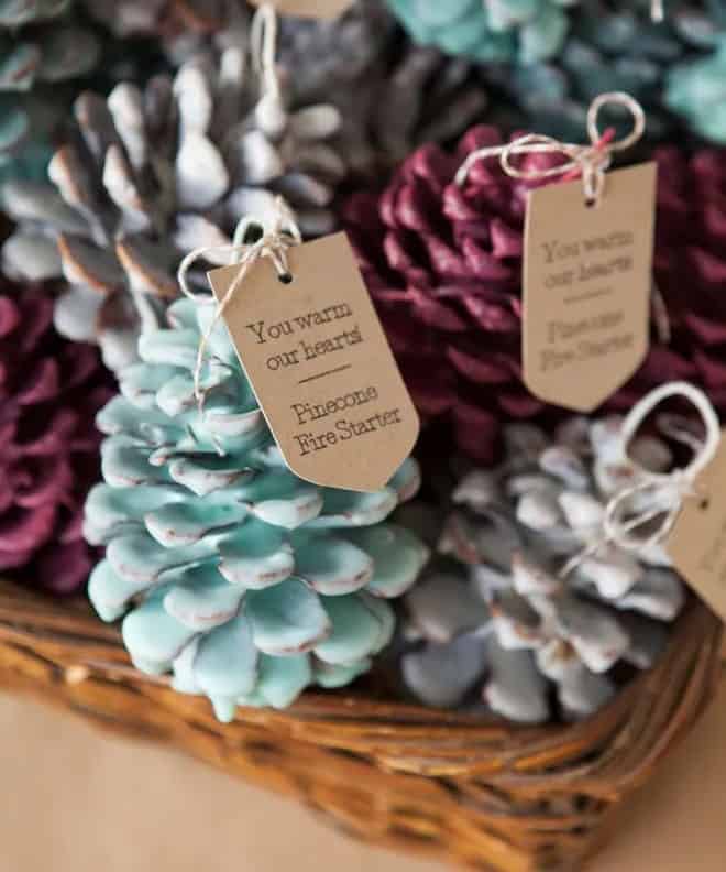 DIY Pinecone Fire Starter Favours