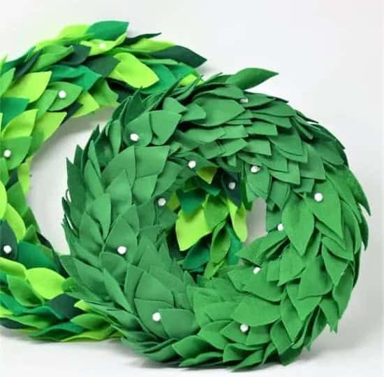 Leafy Felt Wreath