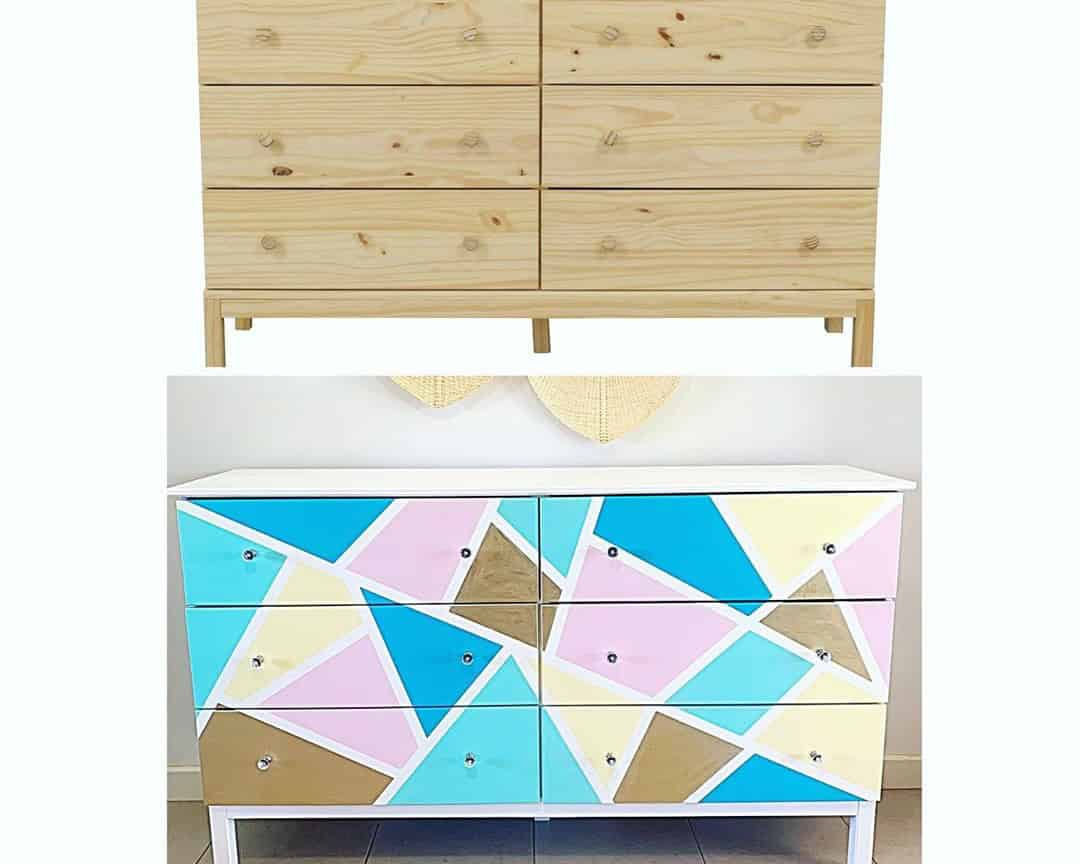 Art-deco Inspired IKEA Tarva Dresser Hack