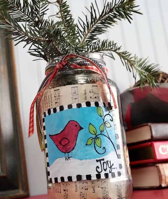 Mason Jar Christmas Vase