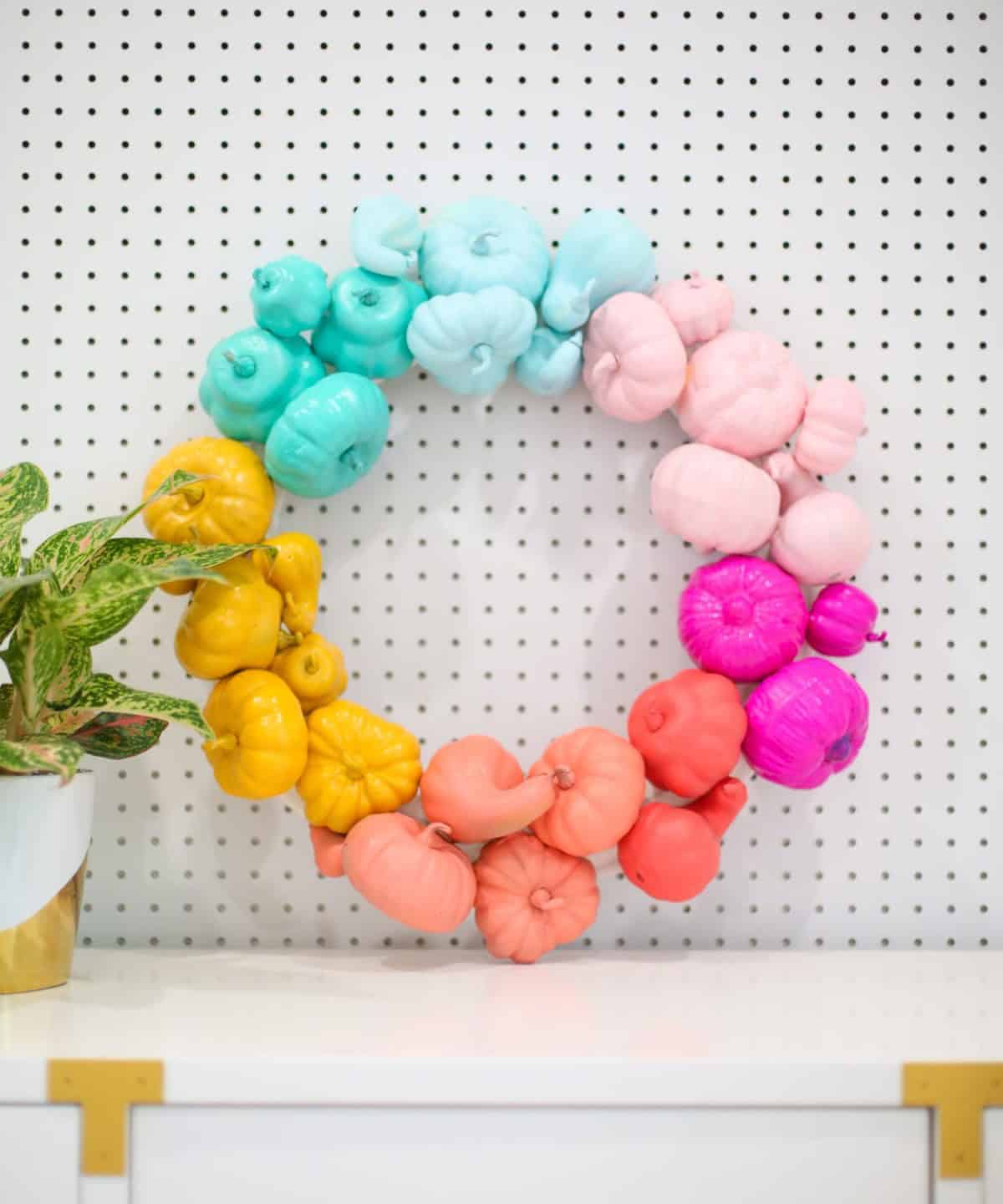 Rainbow Pumpkin Wreath