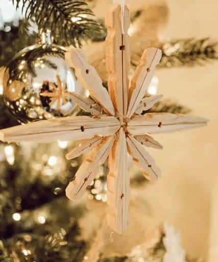 Clothespin Snowflakes