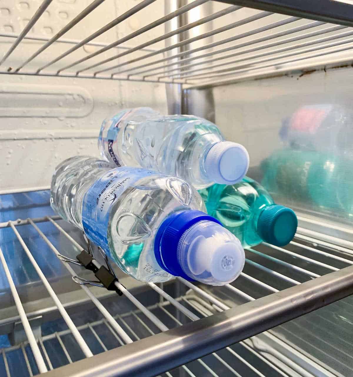 Keep Bottles from Rolling in the Fridge