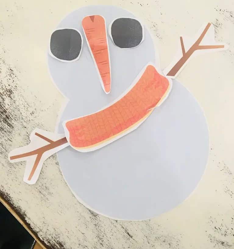 Cut and Glue Snowman