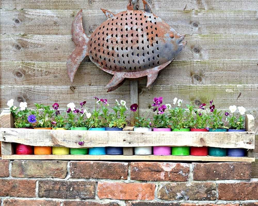 Colorful Tin Can Planters