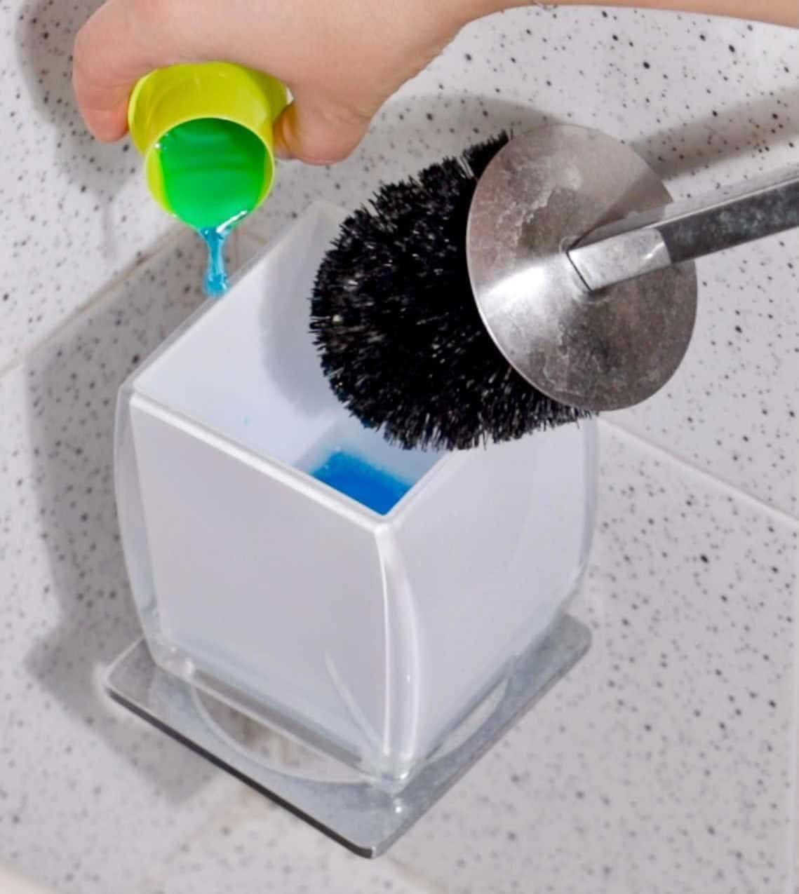 Soak Toilet Brush in Your Favorite Cleaner