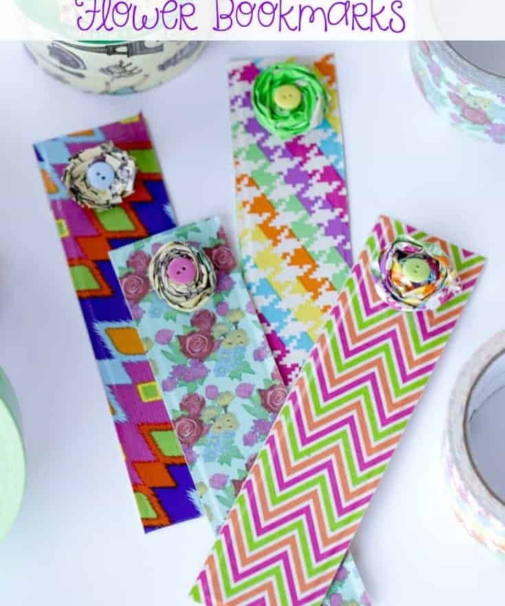 Duct Tape Flower Bookmarks