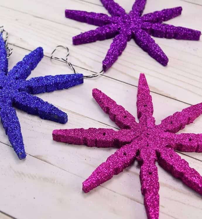 Homemade Clothespin Snowflake