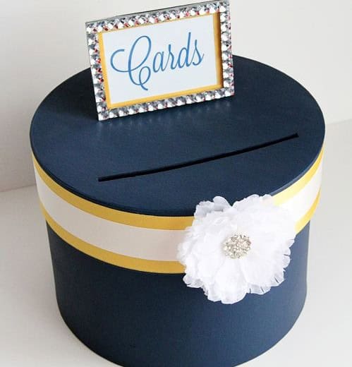 Repurposed Craft Box Turned Wedding Card Box