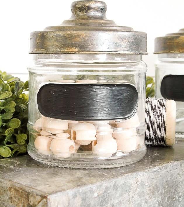 Aged Farmhouse-Themed Dollar Store Jars