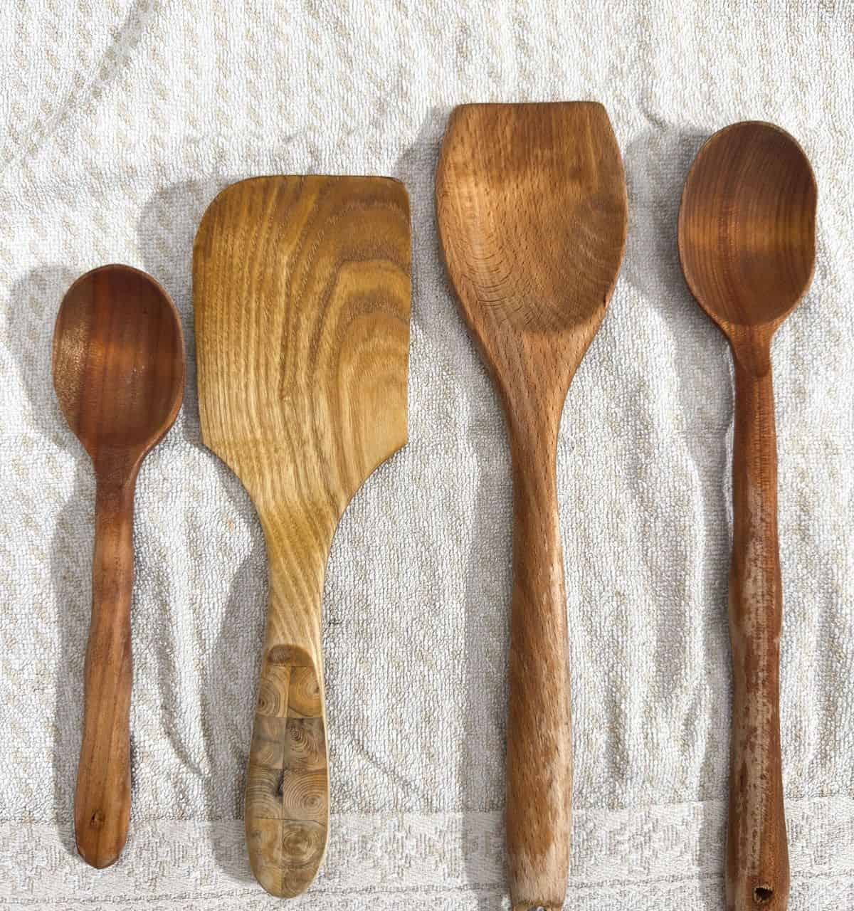 Clean Wooden Spoons with Hot Water and Vinegar