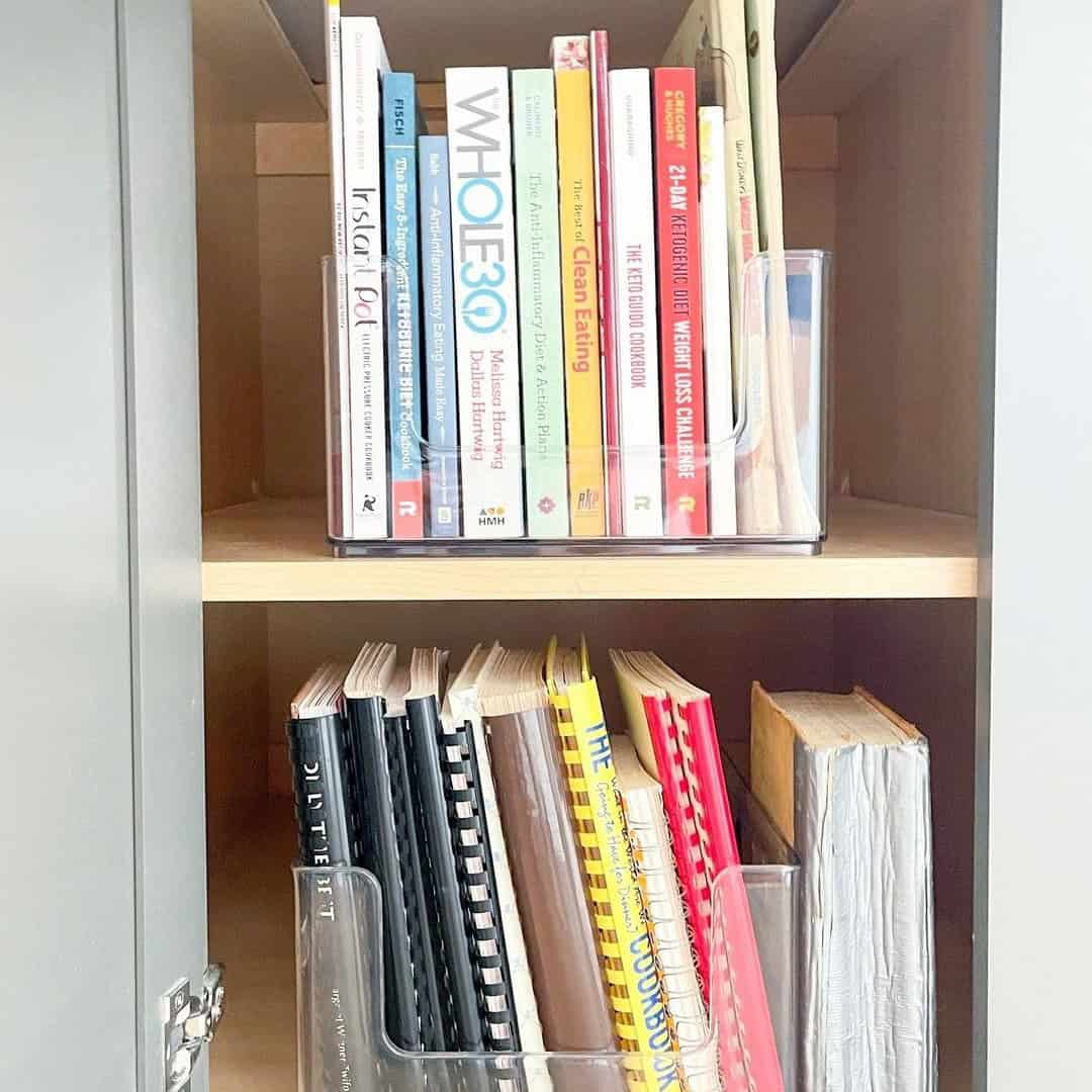 Store Cookbooks in shelves