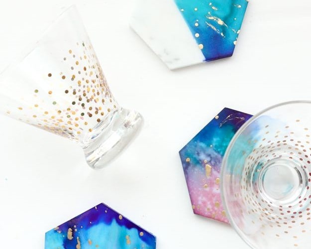 Galaxy Marble Drink Coasters