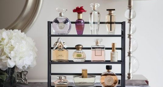 Use Spice Rack as a Perfume Shelf