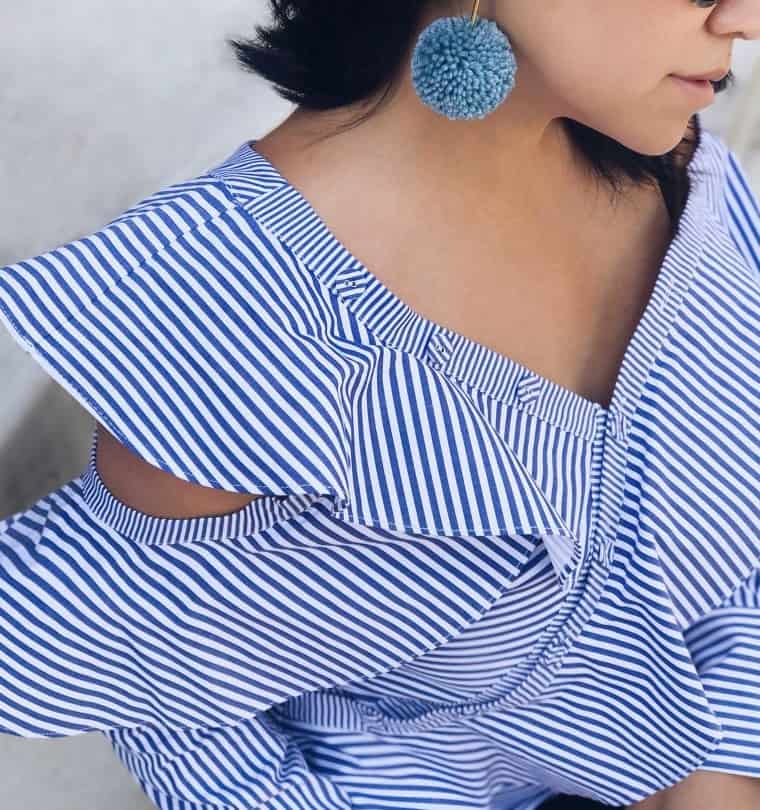 Sleek Pom-Pom Earrings