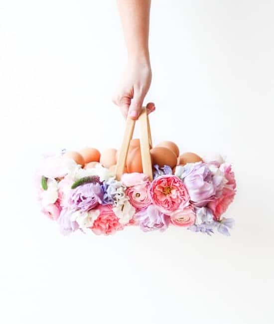 Easter Basket with Fresh Flowers