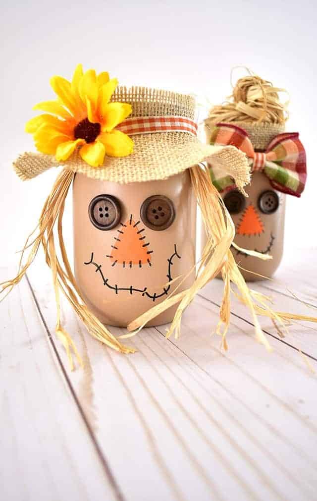 EASY MASON JAR FALL SCARECROWS