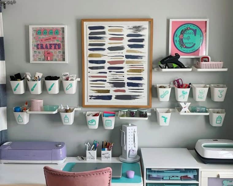 DIY Craft Desk With Hanging Bin-Storage