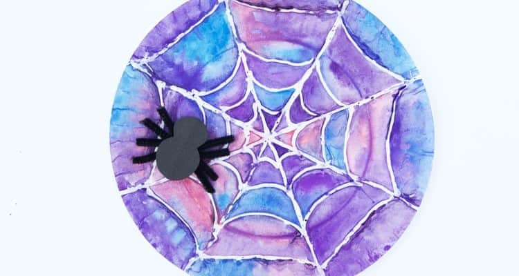 Watercolour Spider Web Paper Plate