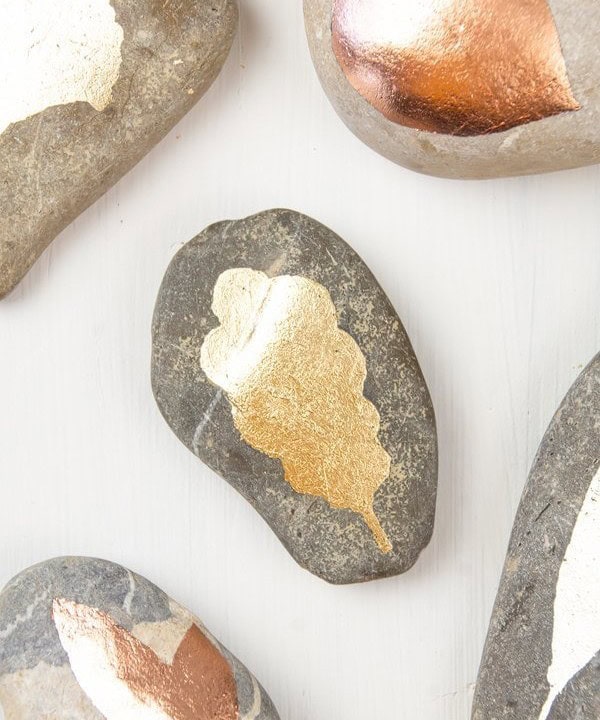 DIY Gold Painted Rocks