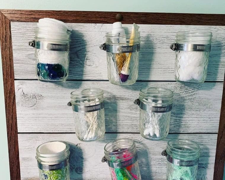 Mason Jar Wall Organizer