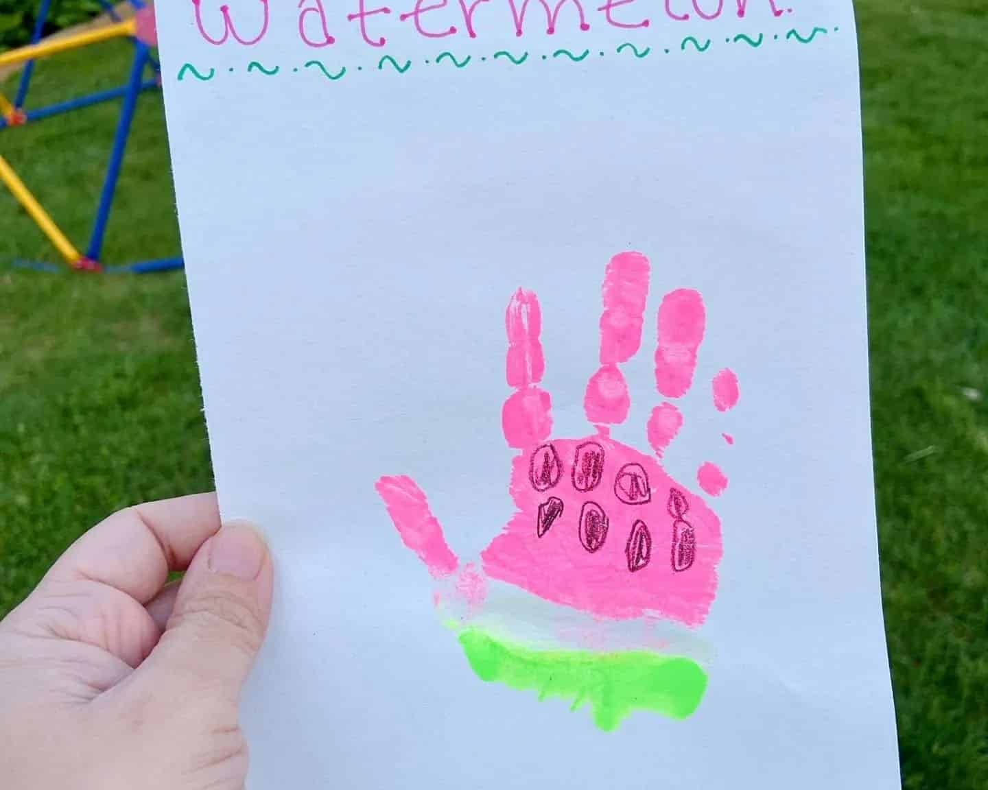 Summer Watermelon Handprint