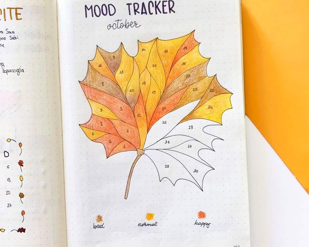 Yellow Leaf Mood Tracker