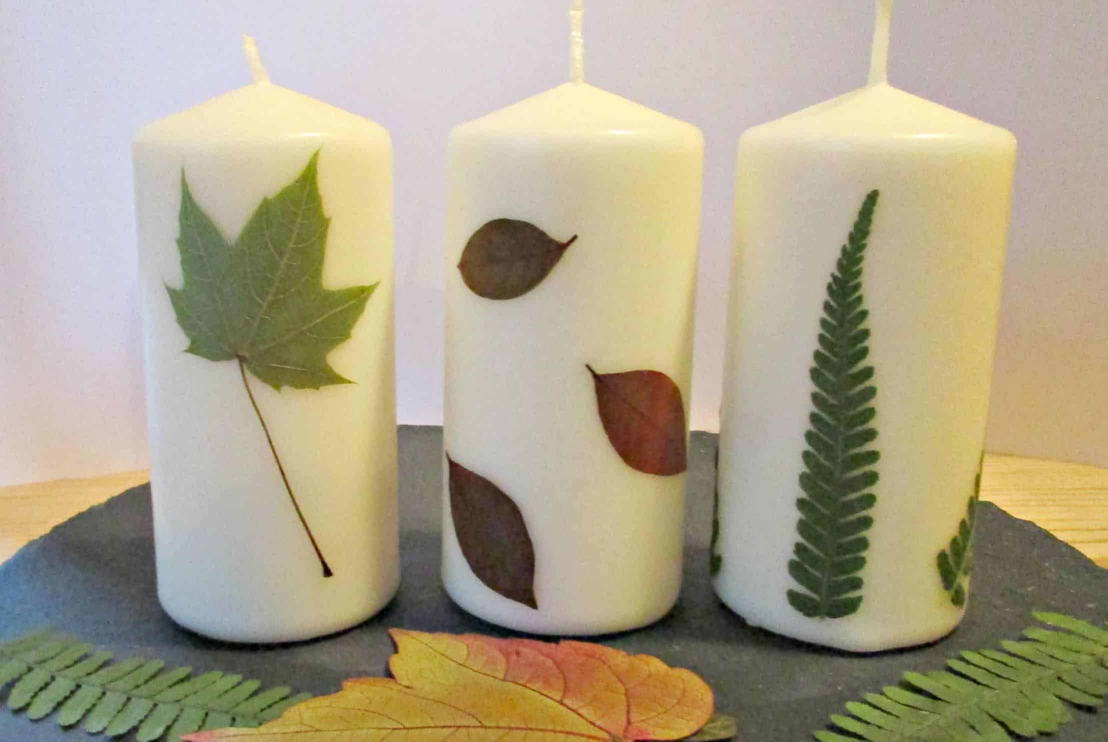 Pressed Leaves Candles