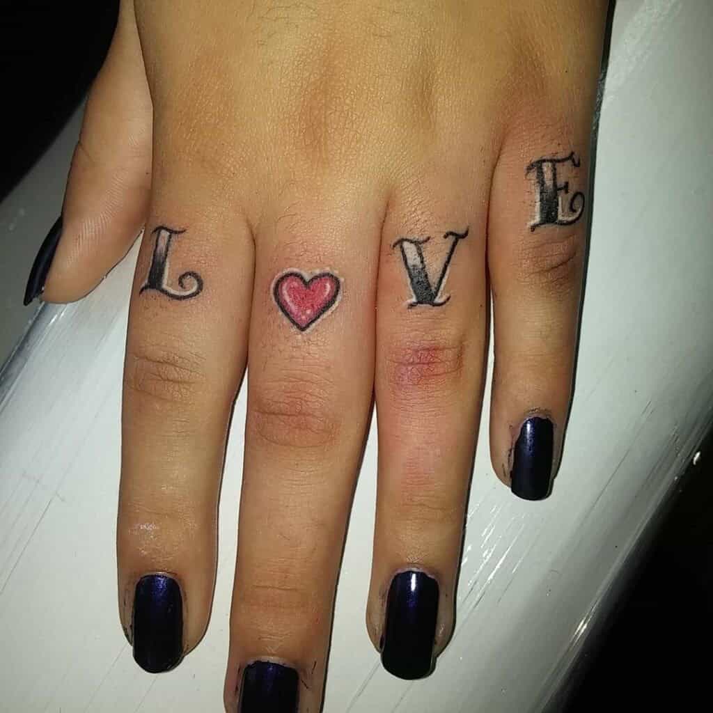 11] Love Tattoo Design With Letters & Symbol