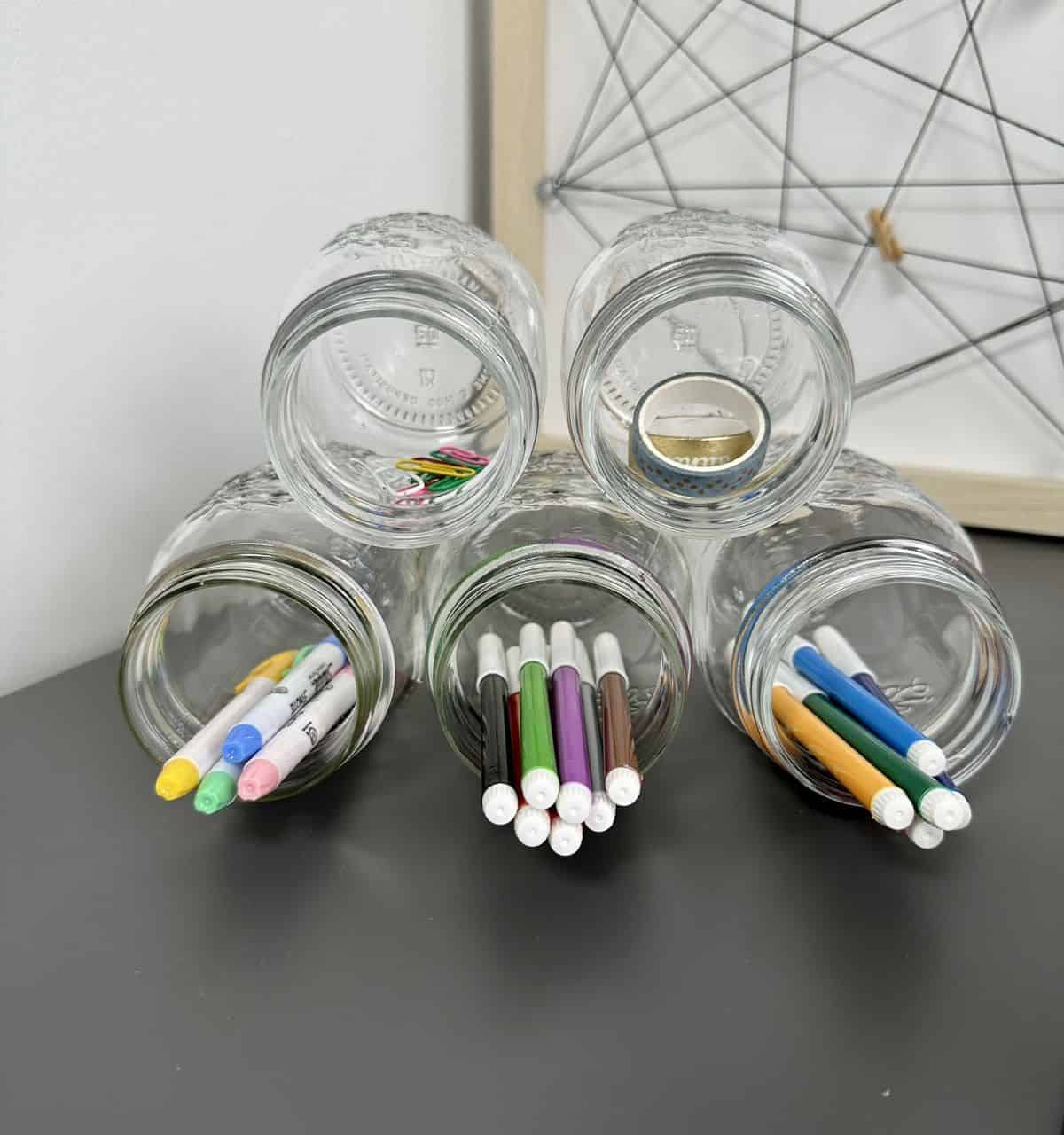 Use Jars to Collect Markers and Other Small Items