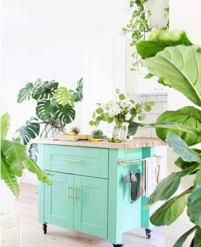 Mobile Farmhouse Kitchen Island