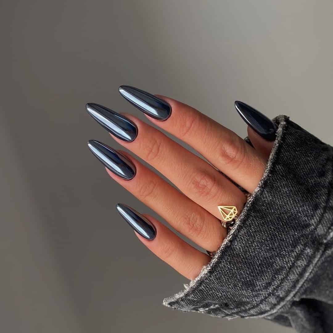 INDIGO CHROME NAILS