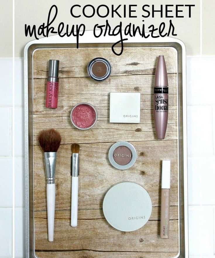 Cookie Sheet Makeup Organizer