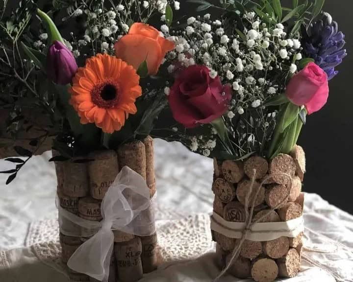 Upcycled Cork Centerpiece