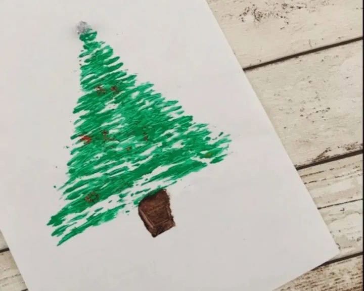 Fork Painting Christmas Trees