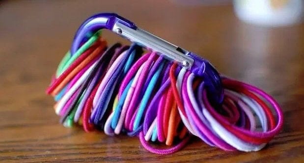 Use a Keyring to Hold Your Hair Elastics