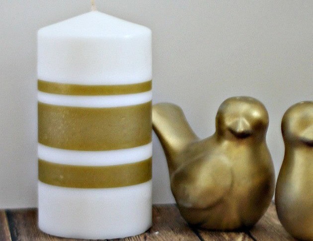 Striped Pillar Candle