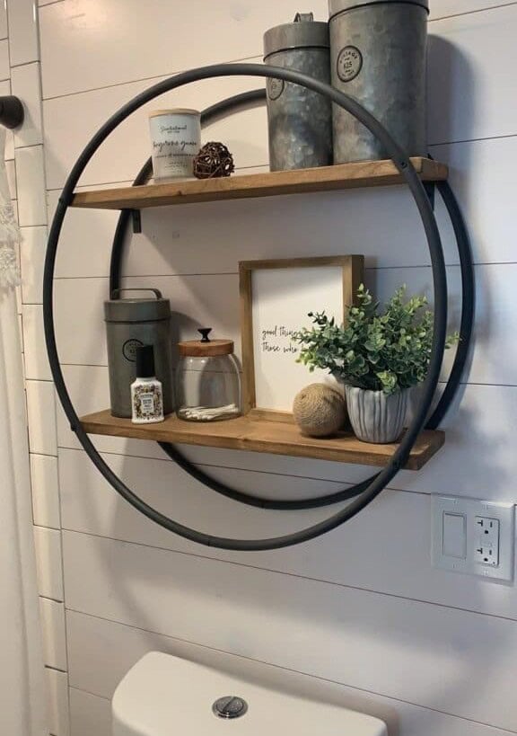 Hula Hoop Farmhouse Shelf