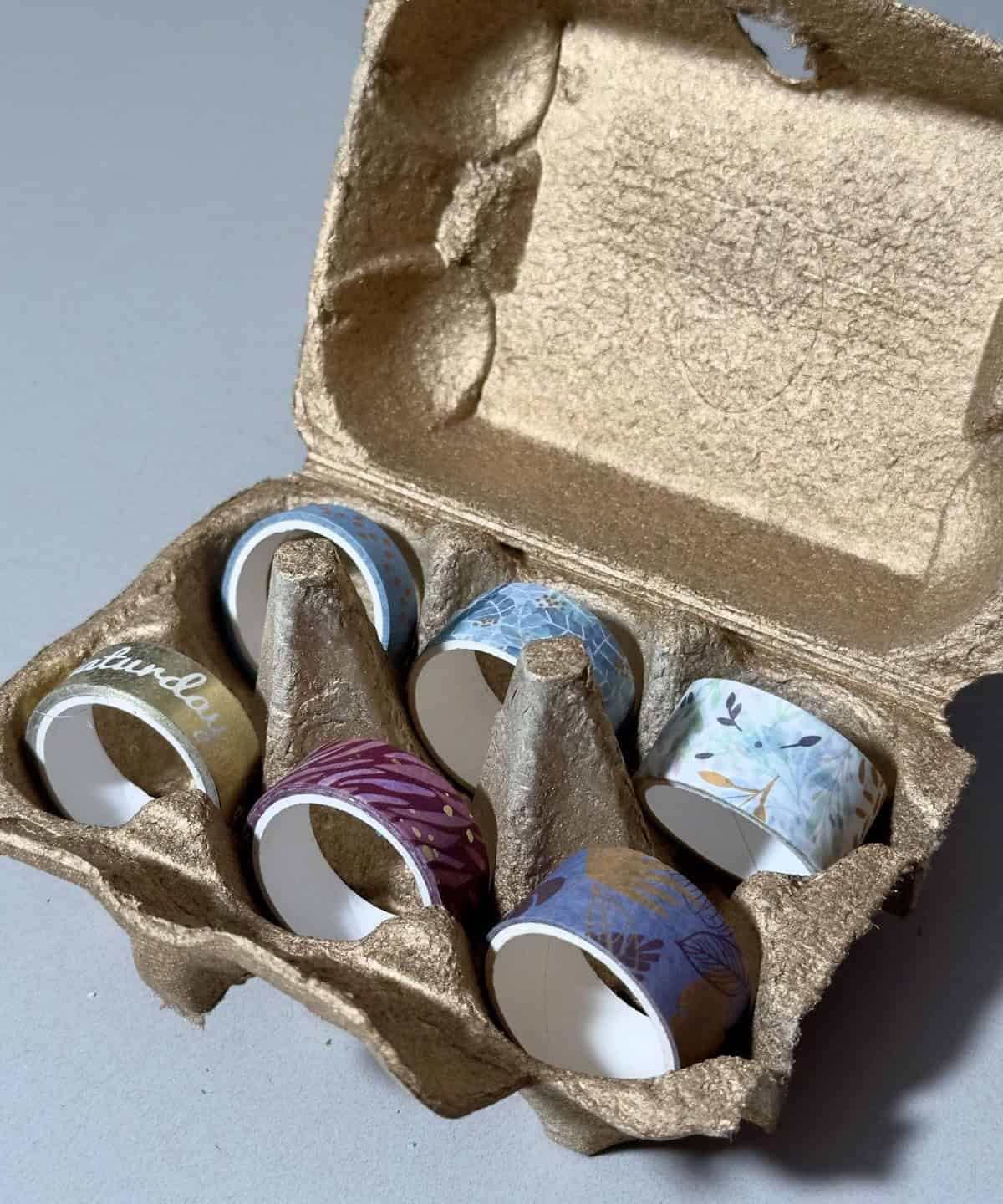 Store Washi Tapes In An Egg Carton