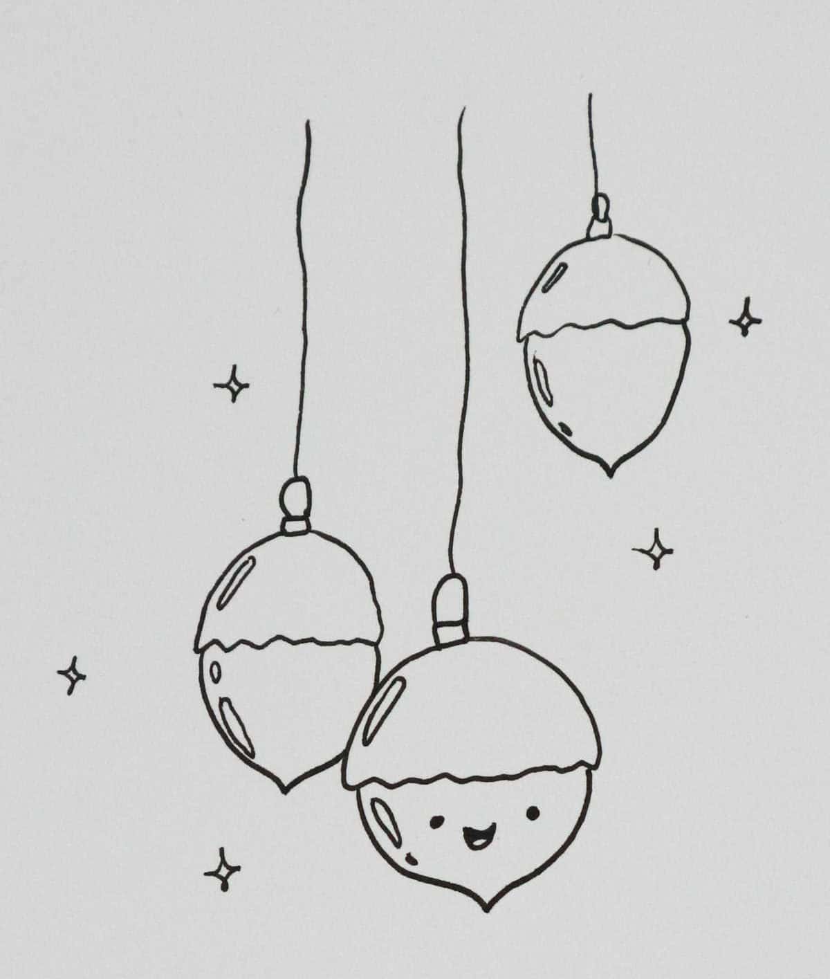 Acorn Ornament Trio