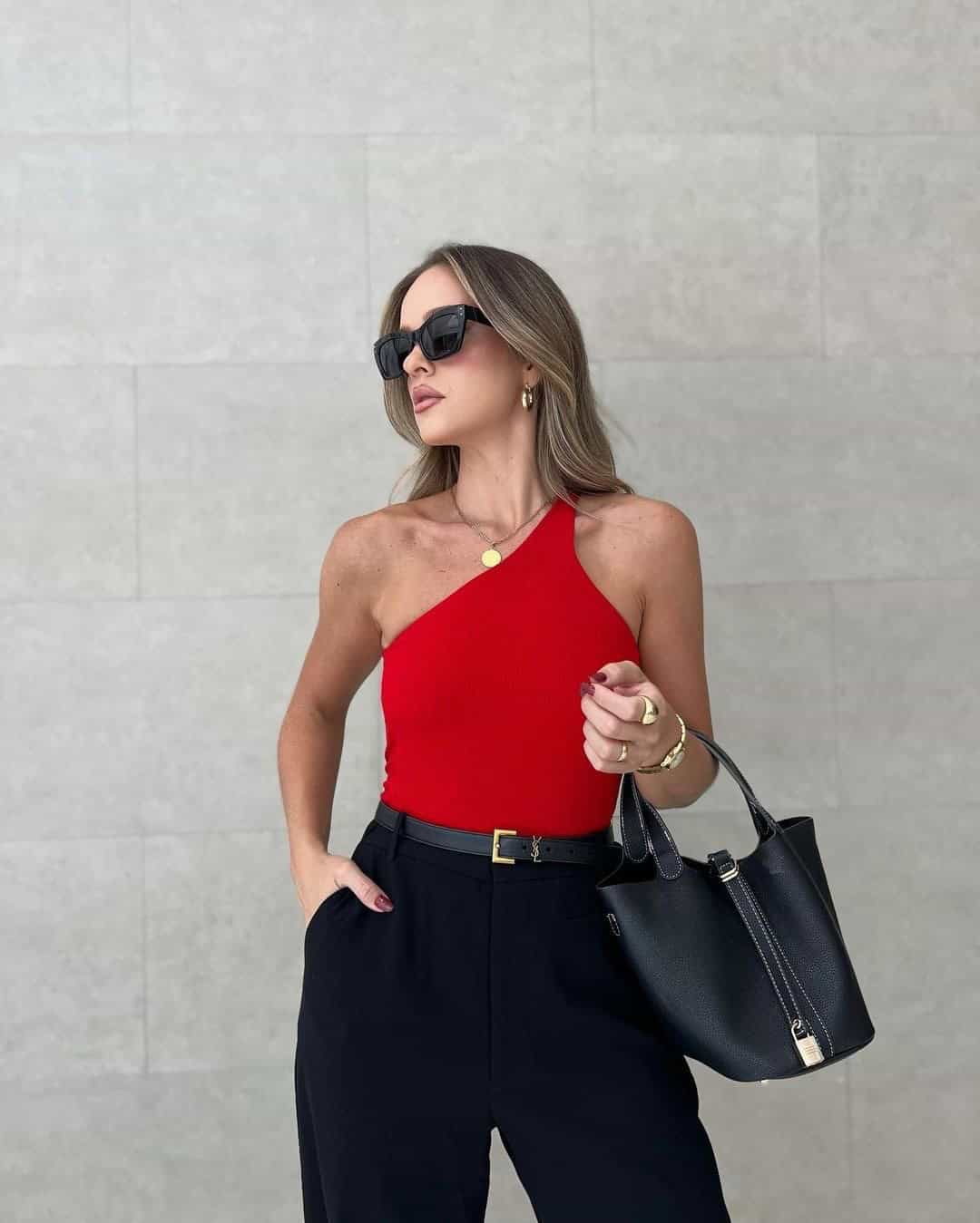 ONE SHOULDER TOP + TROUSERS