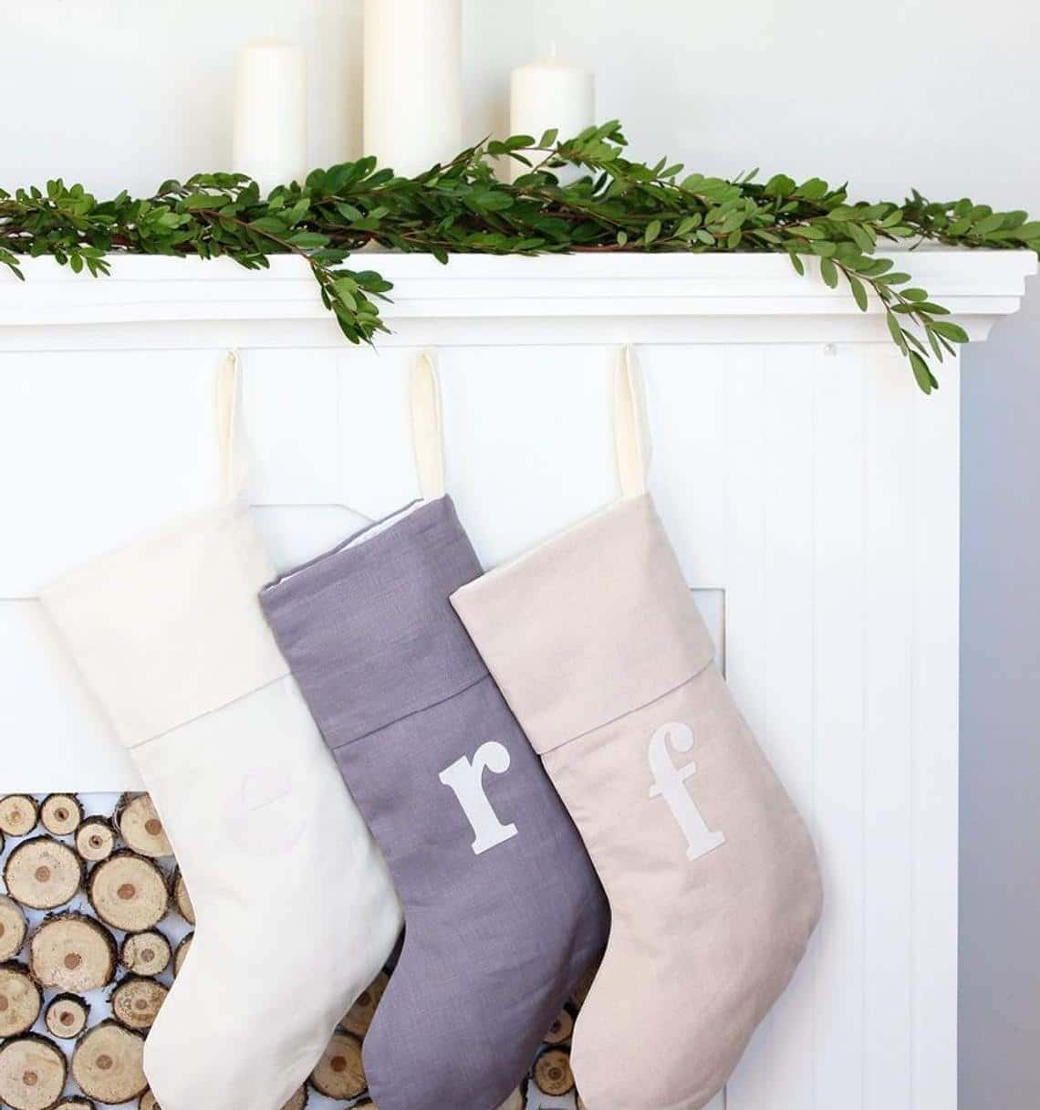 Minimalist Letter Stockings